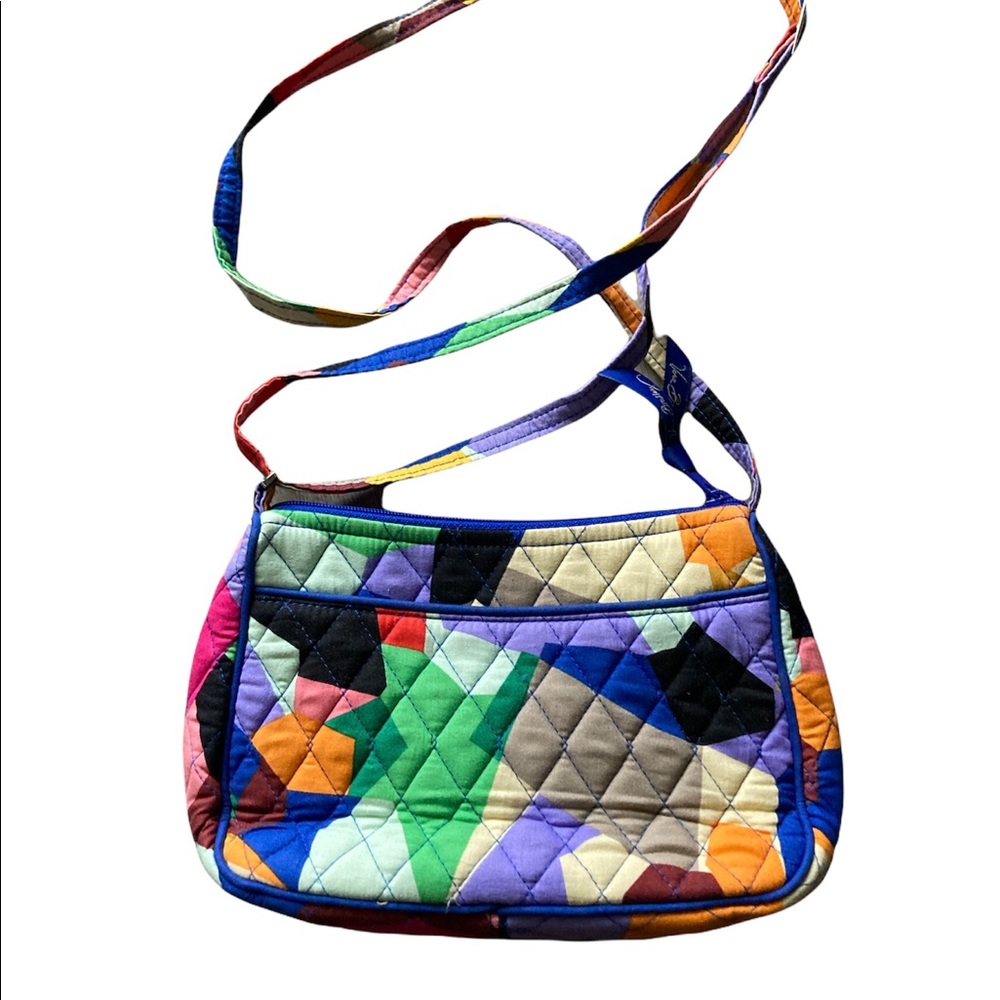 Vera Bradley Quilted Crossbody Purse Fabric Shoulder Bag Zipper Close Multicolor - Picture 2 of 8